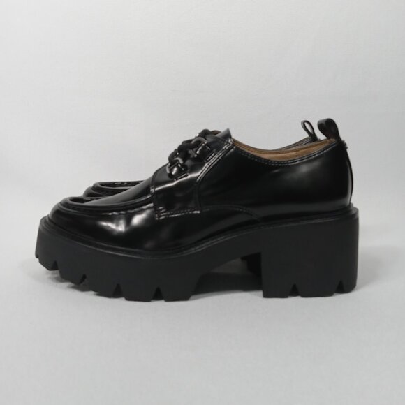 SAM EDELMAN 'Monna' Black Lug Sole Lace-up Oxford Womens Size 8 - Picture 2 of 15